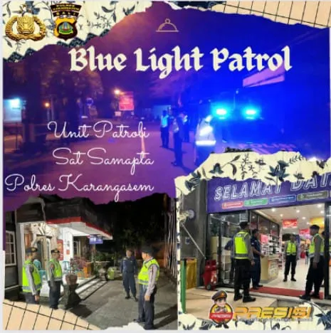 Sat Samapta Polres Karangasem Gelar Blue Light Patrol Antisipasi Gangguan Kamtibmas