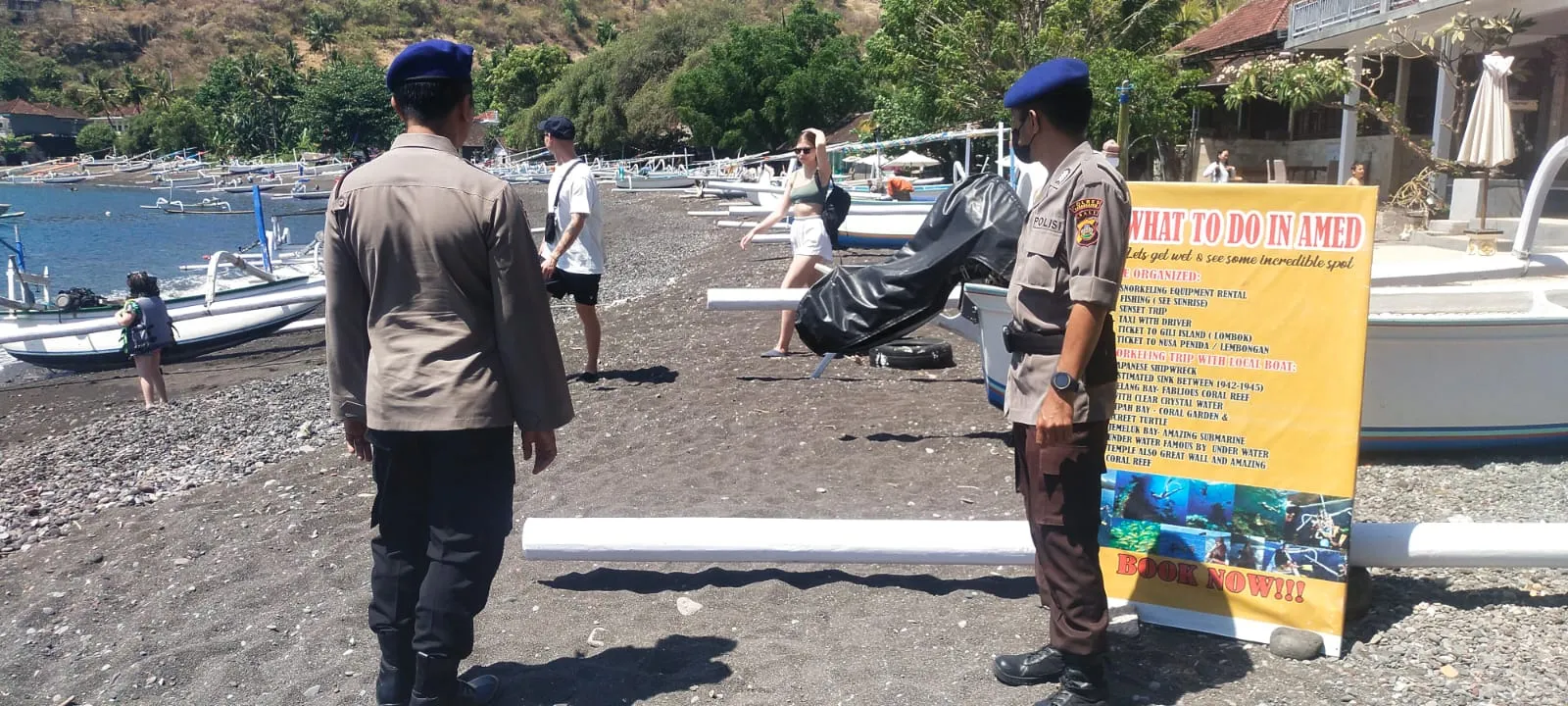 Himbauan Polairud Karangasem Kepada Pengunjung Pantai Wisata Jemeluk Abang