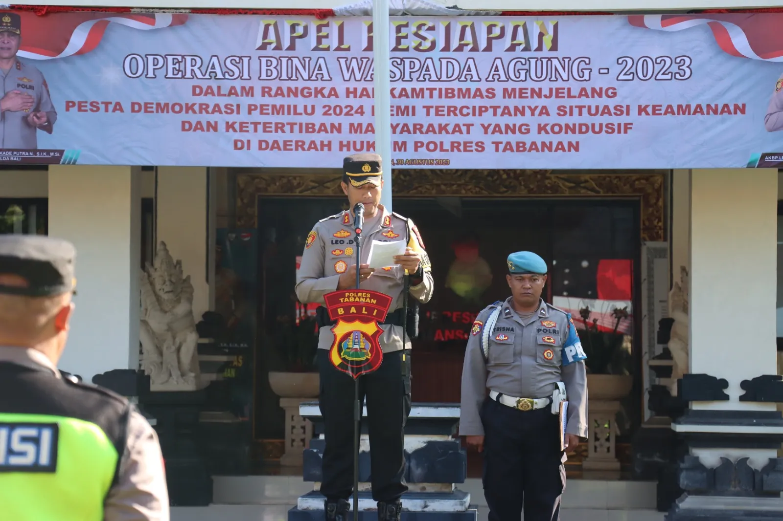 Kapolres Tabanan Pimpin Apel Gelar Pasukan Operasi Bina Waspada Agung 2023