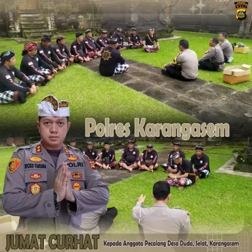 Dengan Jumat Curhat Kepada Anggota Pecalang Desa Duda Selat Polres Karangasem Berikan Pembinaan