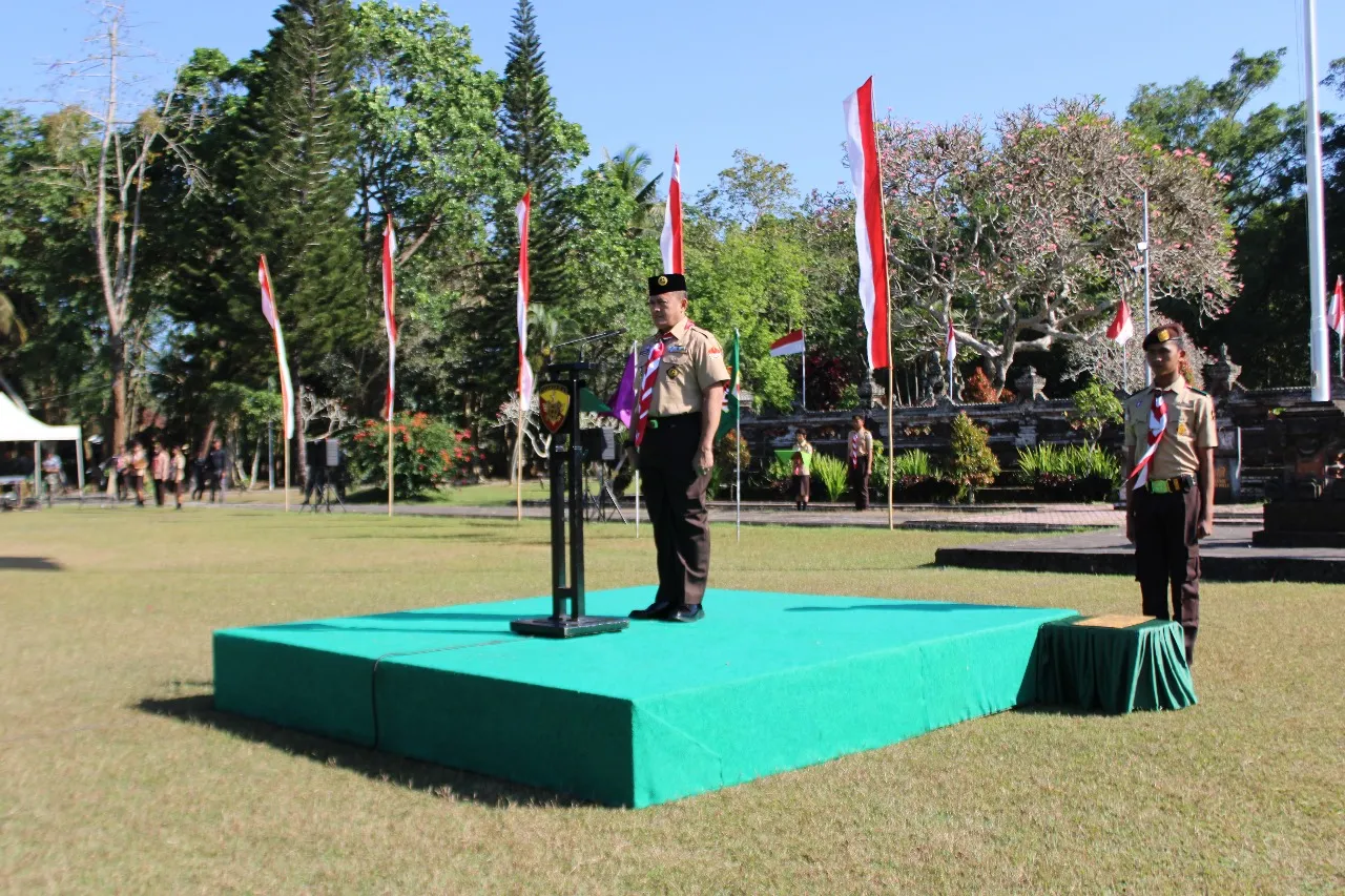 Cinta Tanah Air Pada Generasi Muda Sejak Dini Dandim Tabanan Hadir Dalam Acara Perkemahan Pramuka SWK Saka Wira Kartika TA - 2023