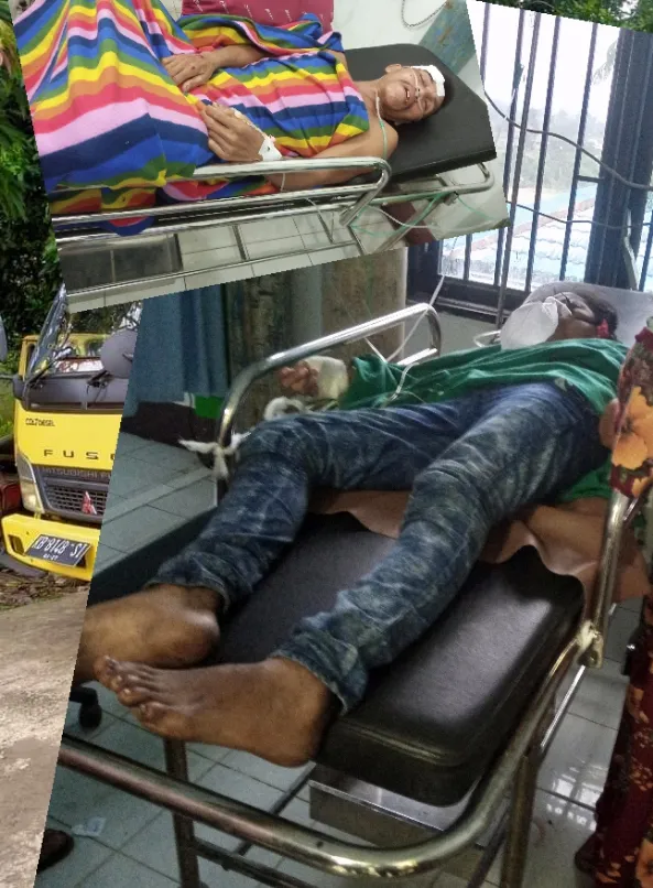 Laka Lantas"Dump Truk Berpenumpang 17 Orang Mengakibatkan Dua Orang Korban Kritis