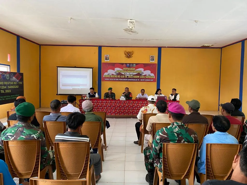 Satgas TMMD Rektas ke 118 Kodim 1204 / Sanggau Gelar Penyuluhan Pertanian dan Perikanan Kepada Masyarakat