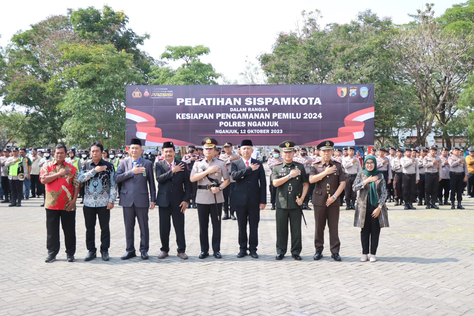 Gelar Simulasi Sispamkota Polres Nganjuk Siap Amankan Pemilu 2024