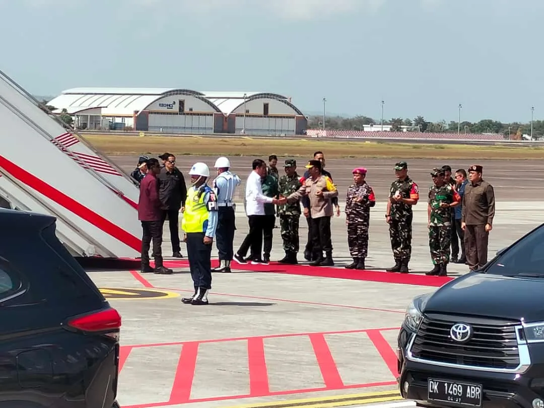 Kapolda Bali Sambut Kunker Presiden RI. di Bandara Ngurah Rai
