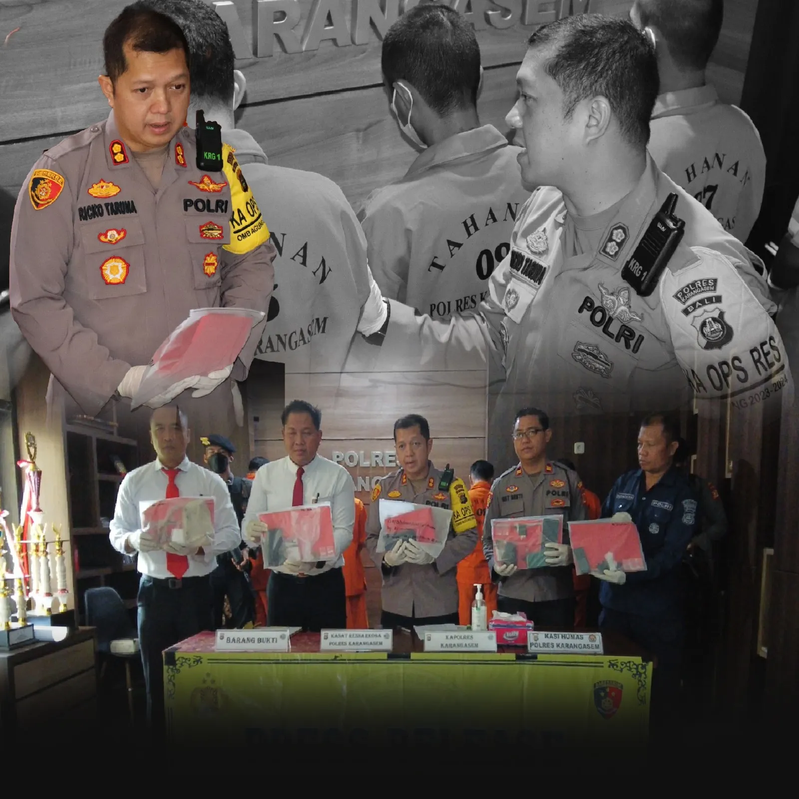 Tiga Diantarnya Residivis Narkoba Berhasil Ditangkap, Polres Karangasem Gelar Press Release