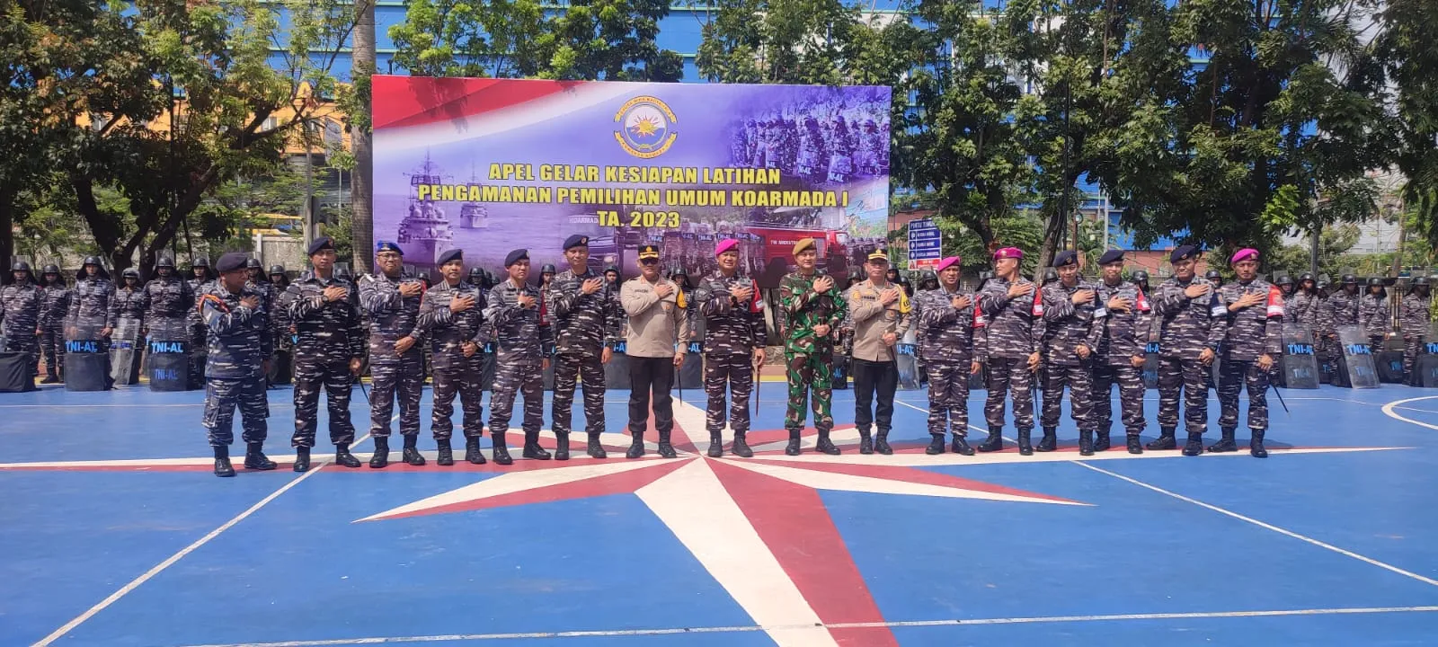 Kegiatan Apel Gelar Kesiapan Latihan Pengamanan Pemilihan Umum Koarmada l T.A 2023