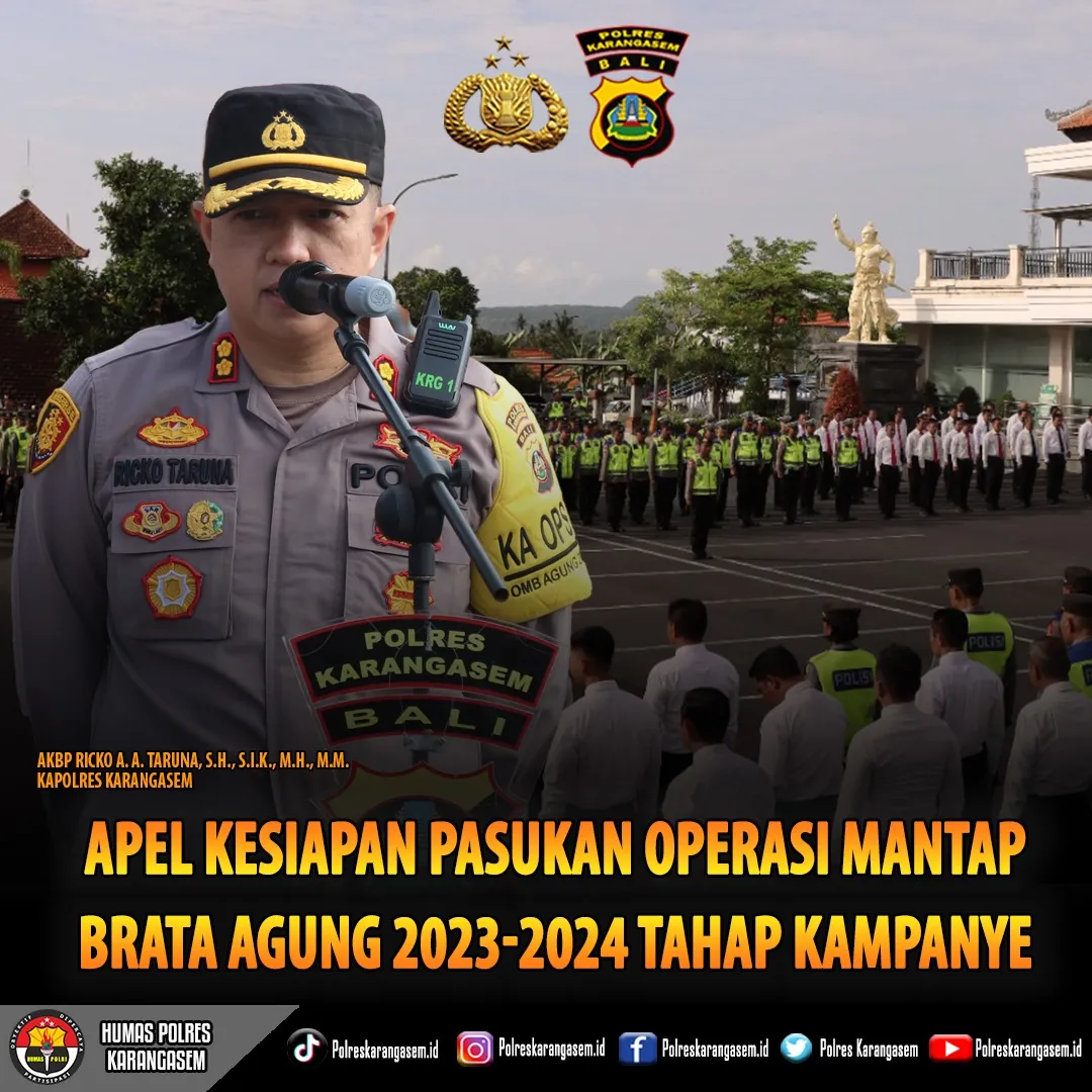 Polres Karangasem Apel Kesiapan Pasukan OMB Tahap Kampanye