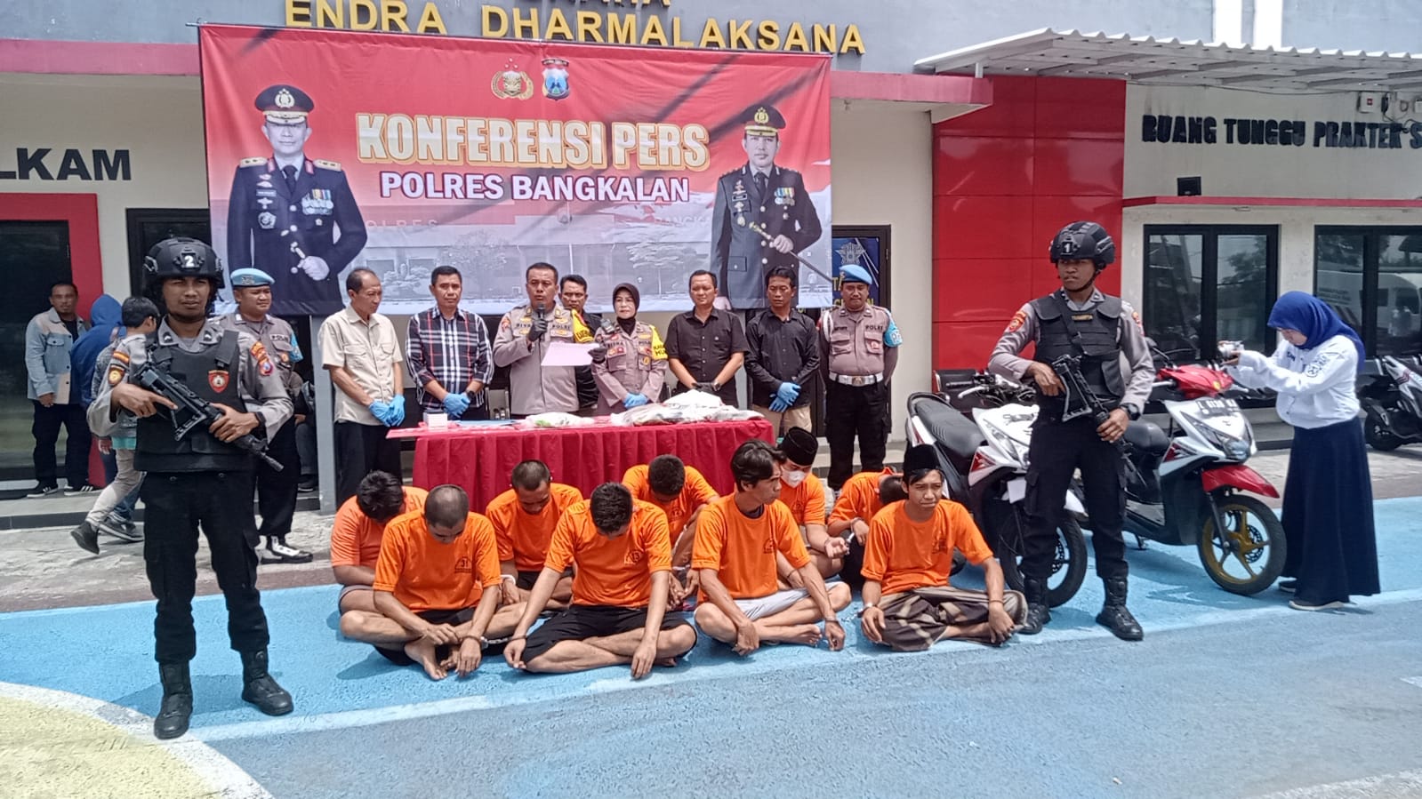 Polres Bangkalan Berhasil Amankan 18 Tersangka 16 Kasus Narkotika dan Kriminal Selama Bulan November 2023