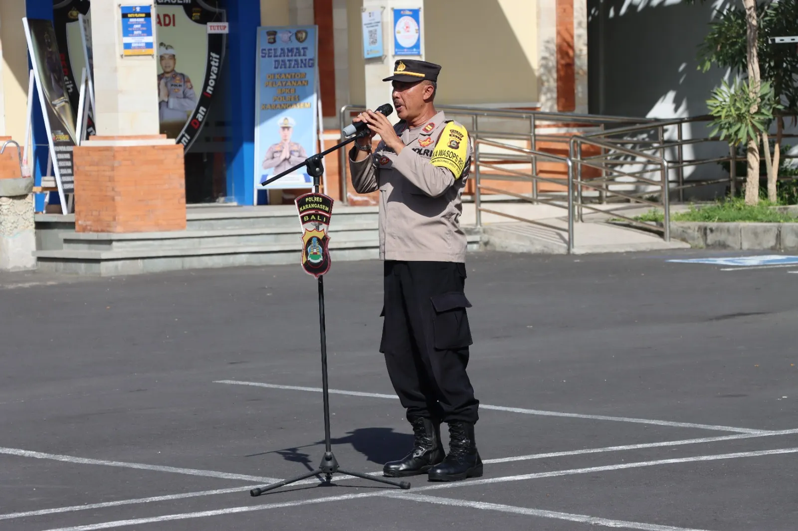 Apel Pagi OMB Polres Karangasem Dipimpin Kawas Ops