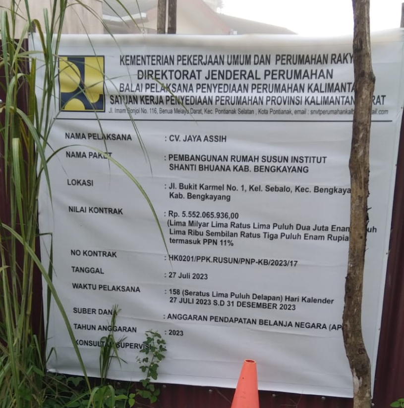 Pekerjaan Molor Tidak Sesuai Kontrak Kerja Proyek Pembangunan Rumah Susun ISB (Institut Santi Buana)