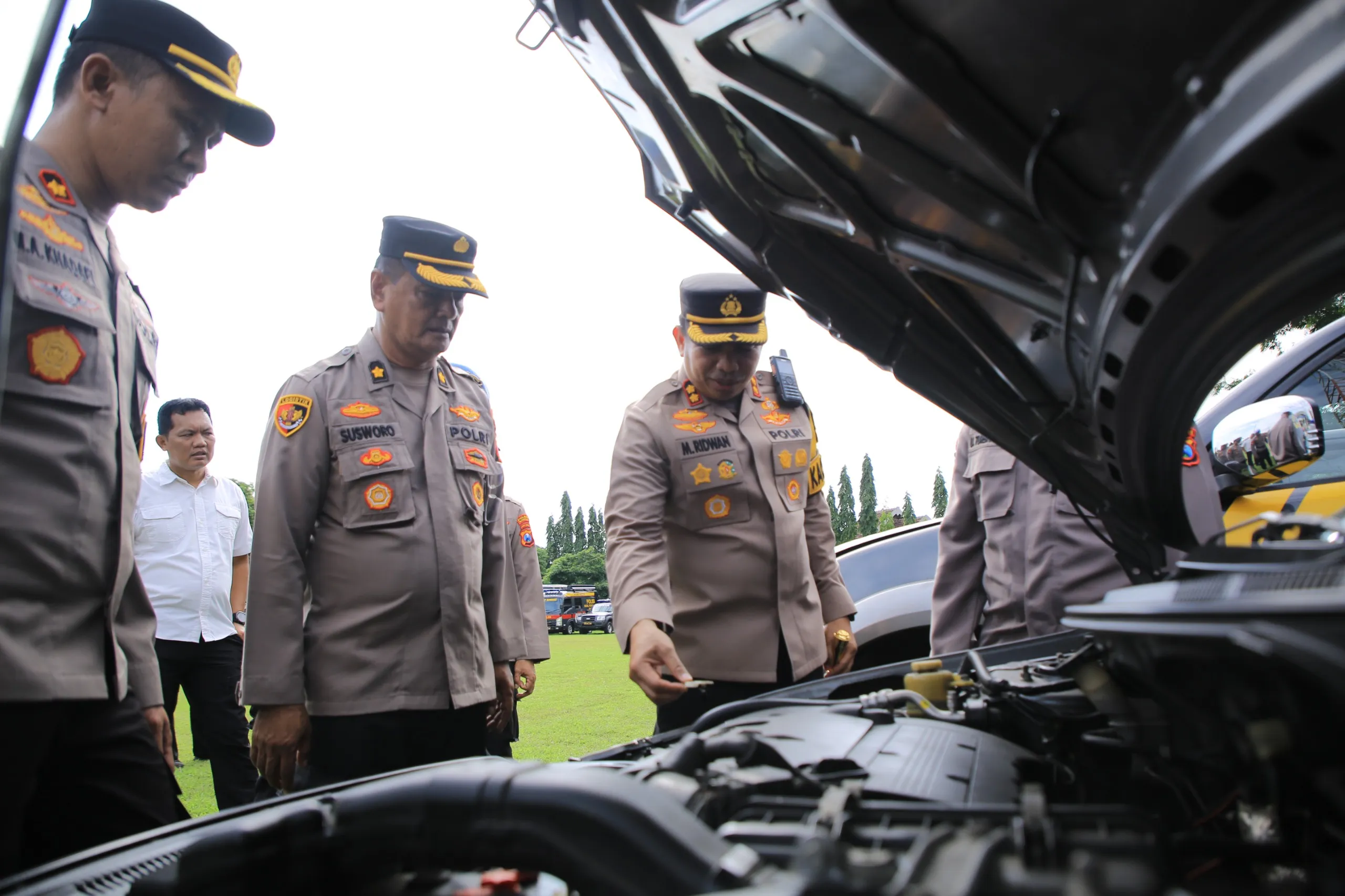 Cek Ranmor Dinas, Kapolres Madiun Pastikan Kesiapan Pengamanan Pemilu 2024