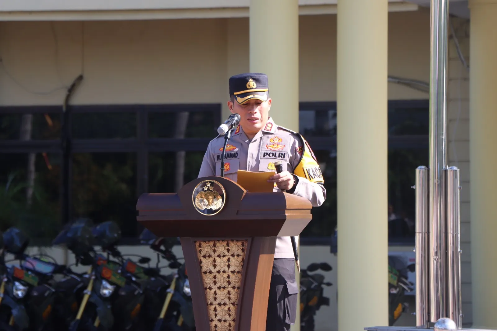 Apel Gelar Pasukan Polres Nganjuk dan Kodim 0810/Nganjuk Dalam Rangka Bulan Bakti TNI –Polri Tahun 2024