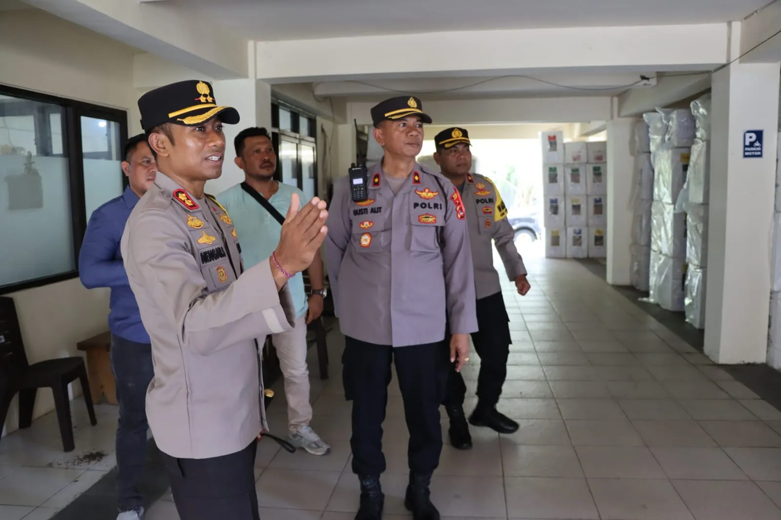 Kapolres Karangasem Lakukan Pengecekan Pasca Tahap Pungutan Suara