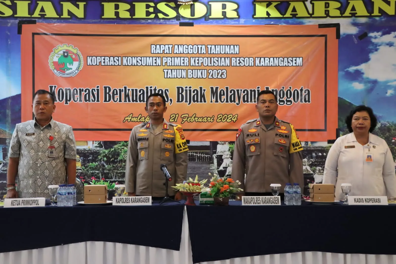 Kapolres Karangasem Hadiri Rapat Anggota Tahunan Koperasi Konsumen Primer Polres Karangasem