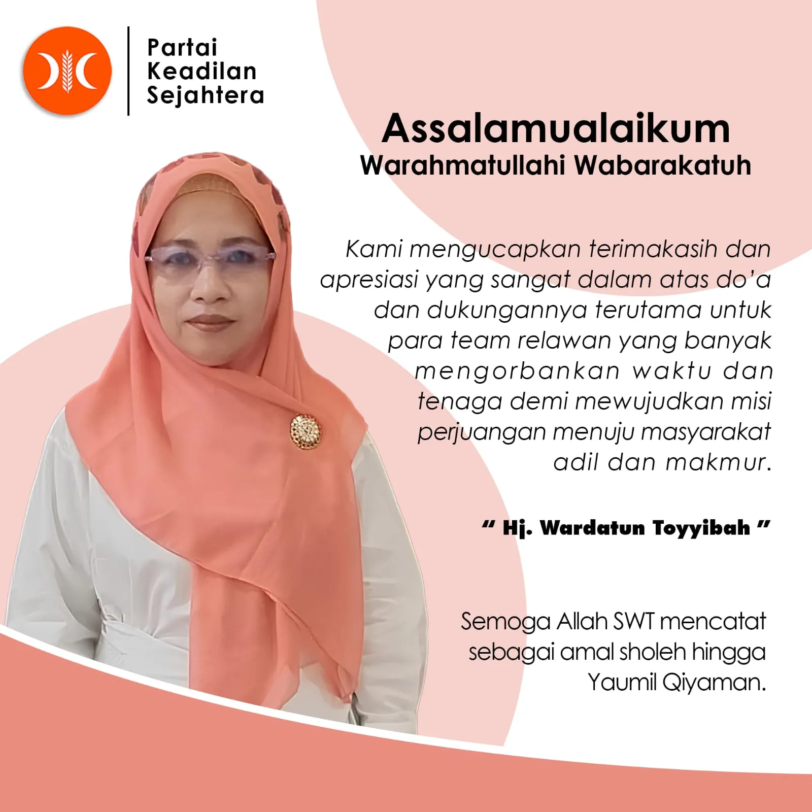 Ucapan Selamat keluarga Besar Bin Ashari Kepada Hj.Wardatun Toyyibah, Caleg Terpilih DPRD Dapil VI Kedungdung - Robatal