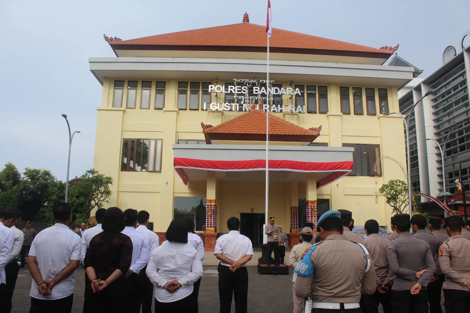 Apel Jam Pimpinan Perdana di Kantor Baru Ini Arahan Kapolres Bandara I Gusti Ngurah Rai