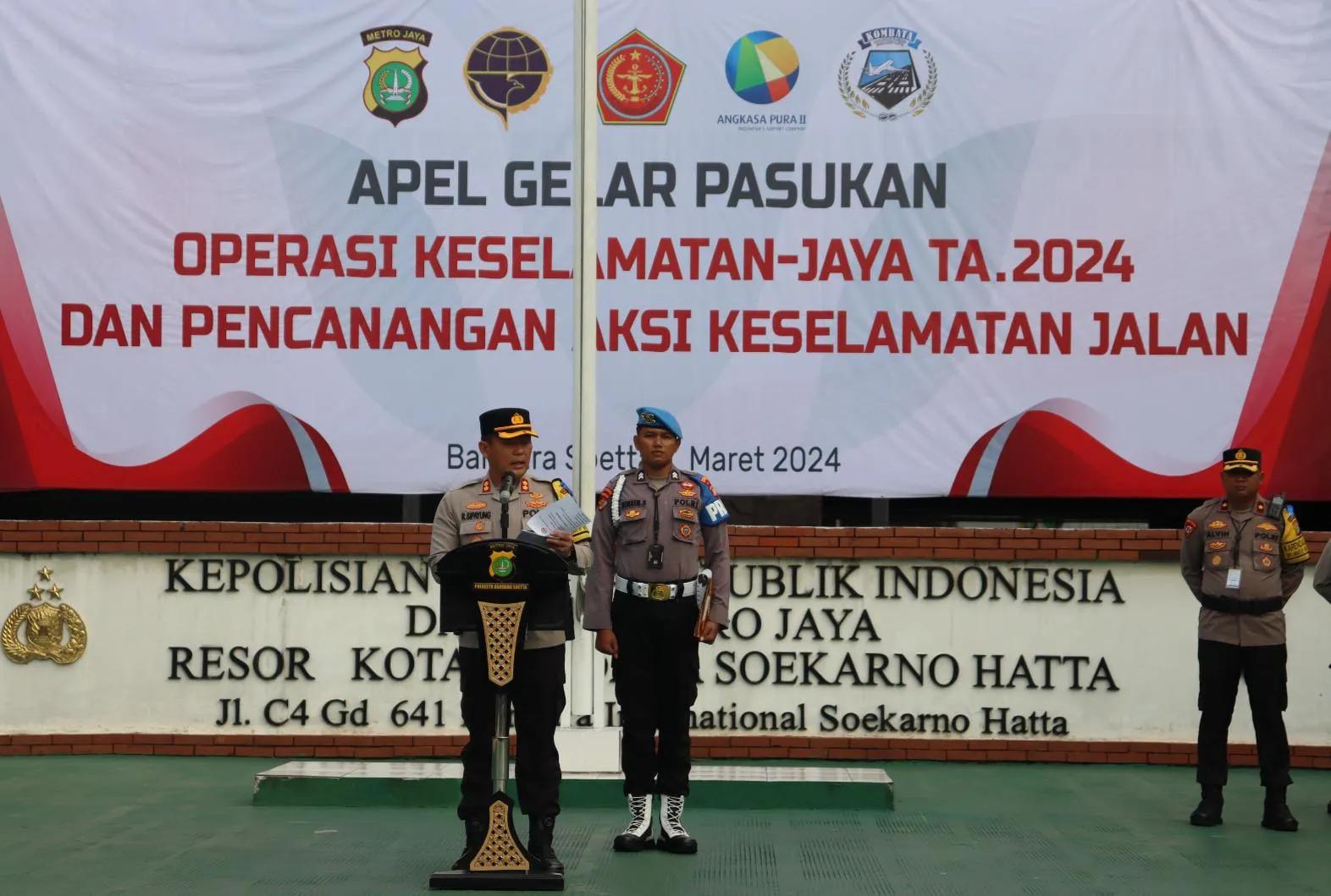Polresta Bandara Soekarno-Hatta (Soetta) Menggelar Apel Gelar Pasukan, Operasi Keselamatan Jaya 2024