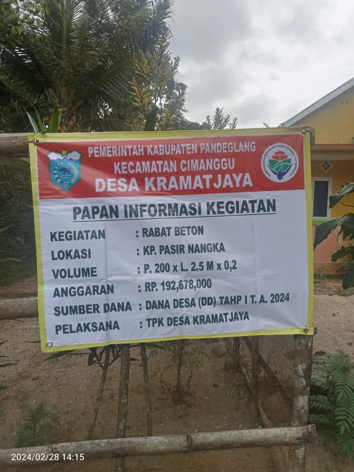Tokoh masyarkat Desa Keramat Jaya Sambut Baik Jalan Poros Desa Yang Berkualitas