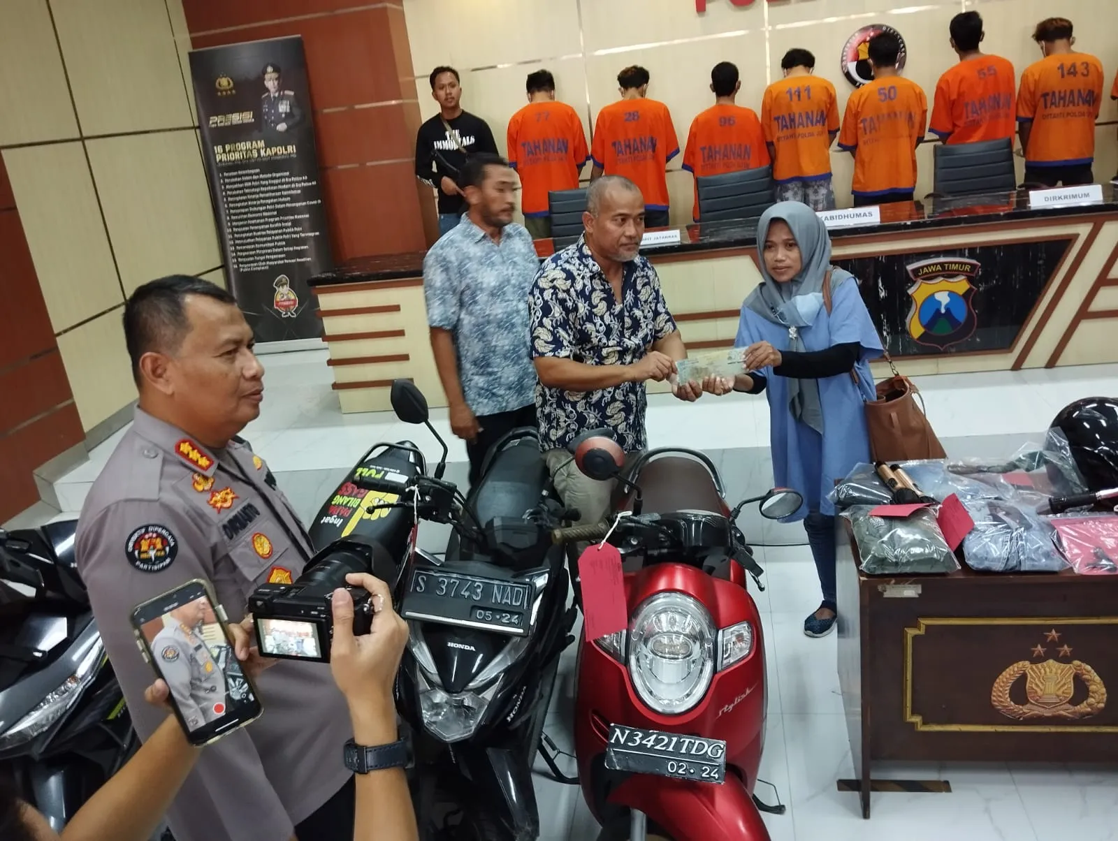 Jatanras Polda Jatim Berhasil Ungkap Komplotan Curanmor 9 Tersangka Diamankan