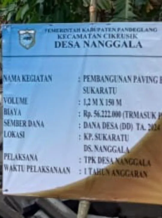 Pemdes Nanggala Bangun Paving Blok Jalan Lingkungan Dari Dana Desa Tahap 1 Tahun 2024
