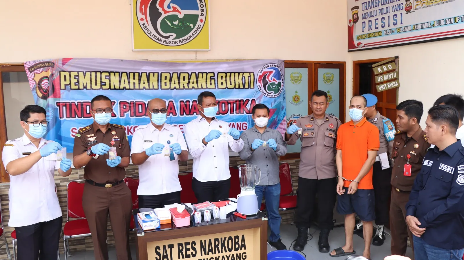 Konferensi Pers, Polres Bengkayang Musnahkan 91 Butir Narkotika Jenis Ekstasi