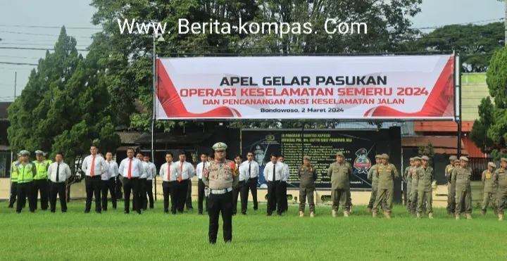 Polres Bondowoso Menggelar Apel Gelar Pasukan Operasi Keselamatan Semeru 2024