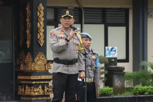 Kapolres Klungkung Pimpin Apel Kesiapan Operasi Polisi, untuk Pengamanan Tahap Penetapan Hasil Pemilu 2024