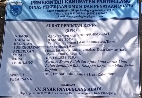 Pemerintah kabupaten Pandeglang Bangun Rabat Beton