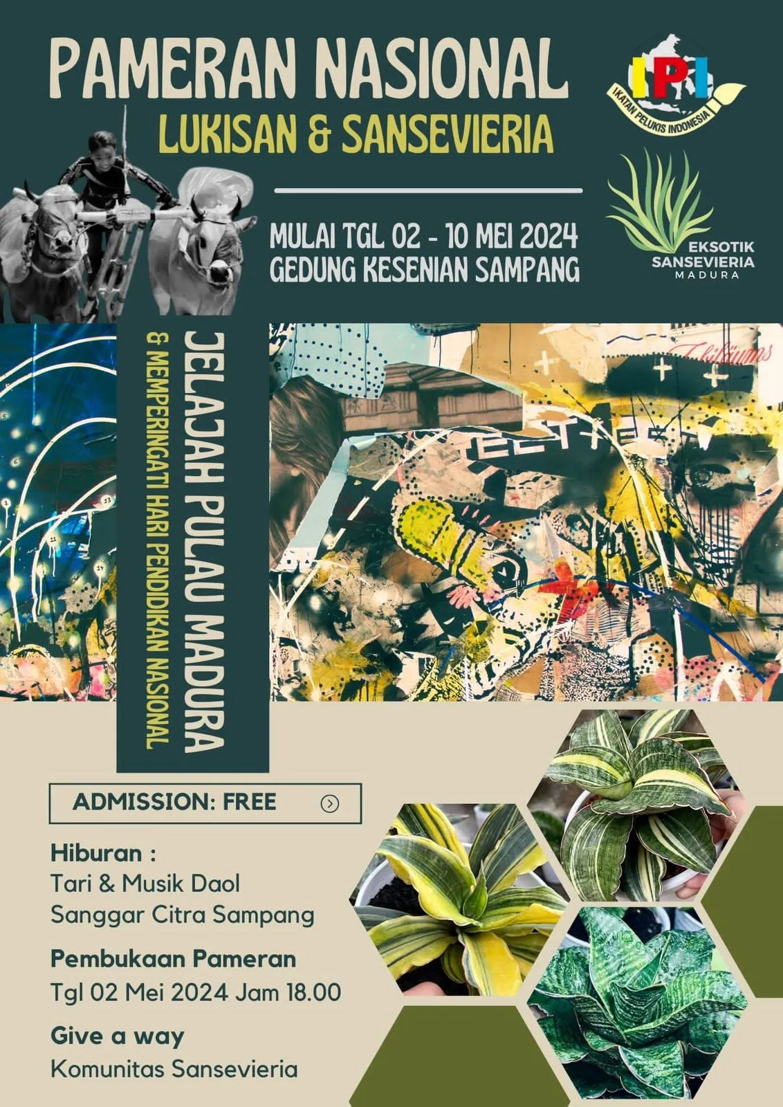 Sejumlah Pelukis dan Pecinta Tanaman Unik Sansevieria Gelar Pameran Nasional di Gedung Kesenian Sampang