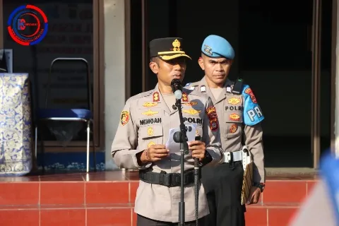 Tingkatkan Kesiapan Pasukan Operasi Puri Agung-2024, Kapolres Karangasem Pimpin Apel Pengamanan World Water Forum ke-10