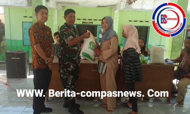 Pastikan Tepat Sasaran, Babinsa Blindungan Bersama Lurah Dampingi Penyaluran Beras CPP