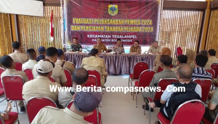 Gelar Rakor Evaluasi Pemilu 2024, Forkopimcam Tegalampel Berharap Situasi Tetap Kondusif Hingga Pilkada