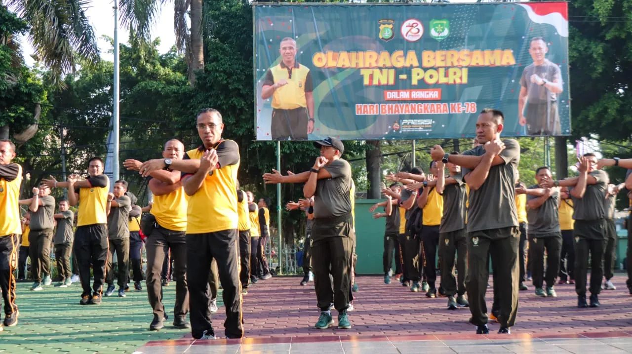Perkuat Sinergitas, 3 Pilar Jakarta Timur Dalam Semarak HUT Bhayangkara ke-78 Gelar Olahraga Bersama