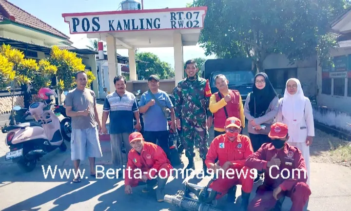Cegah Wabah Penyakit Demam Berdarah, Tiga Pilar Desa Karang Anyar Laksanakan Fogging