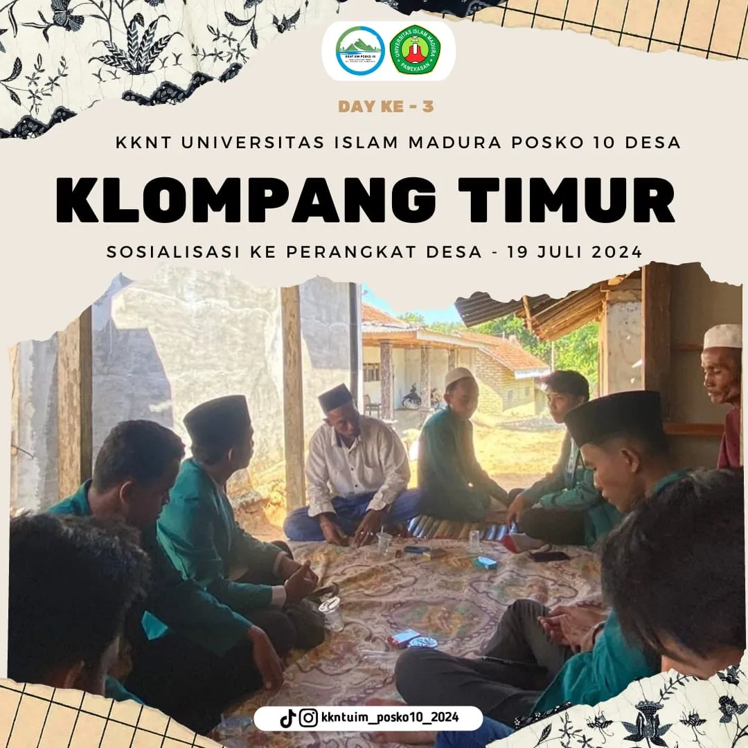 KKNT Universitas Islam Madura Posko10, Sosialisasi ke Perangkat Desa Klompang Timur