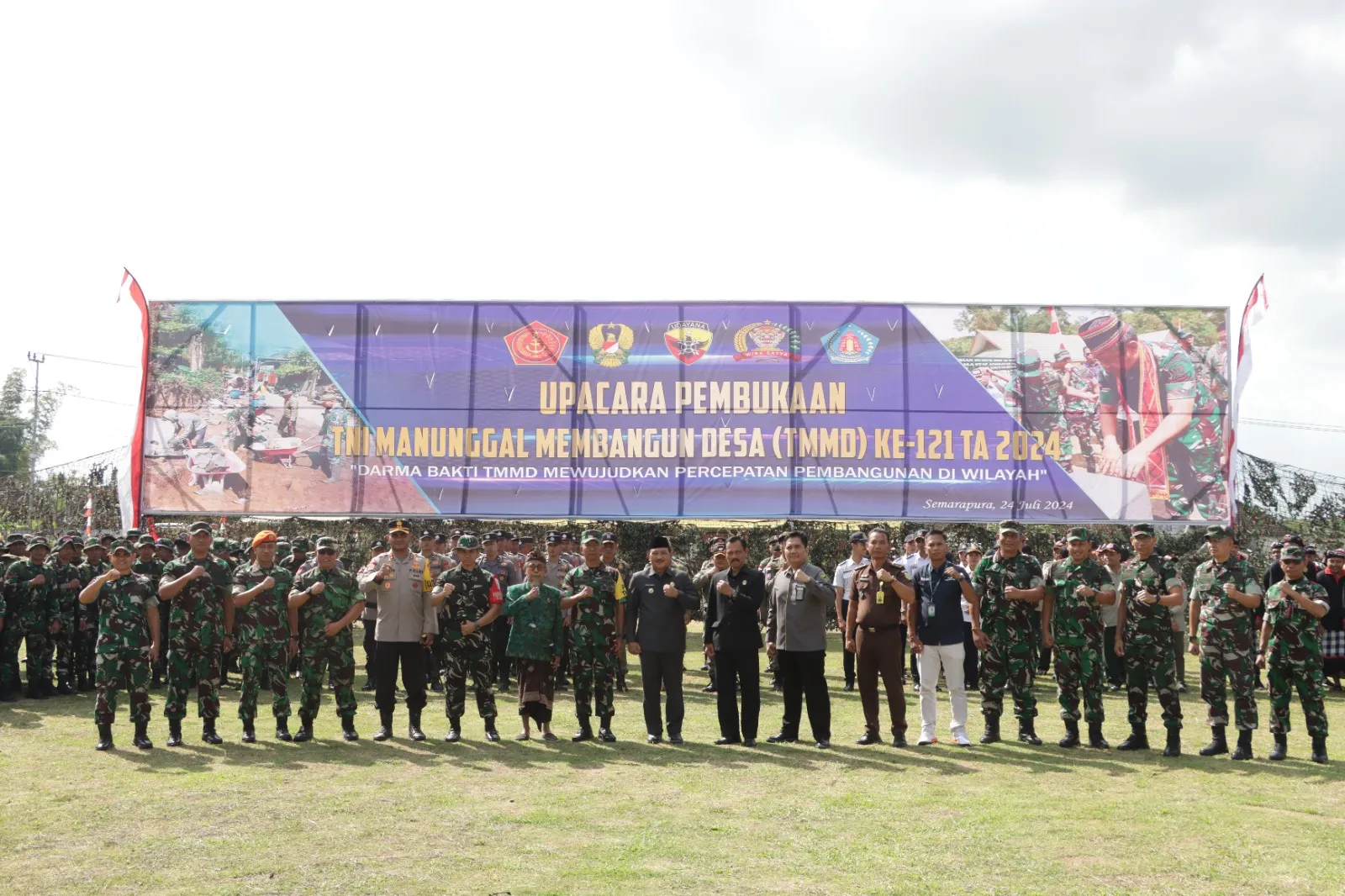 Kapolres Klungkung Hadiri Upacara Pembukaan TMMD ke-121 Tahun 2024