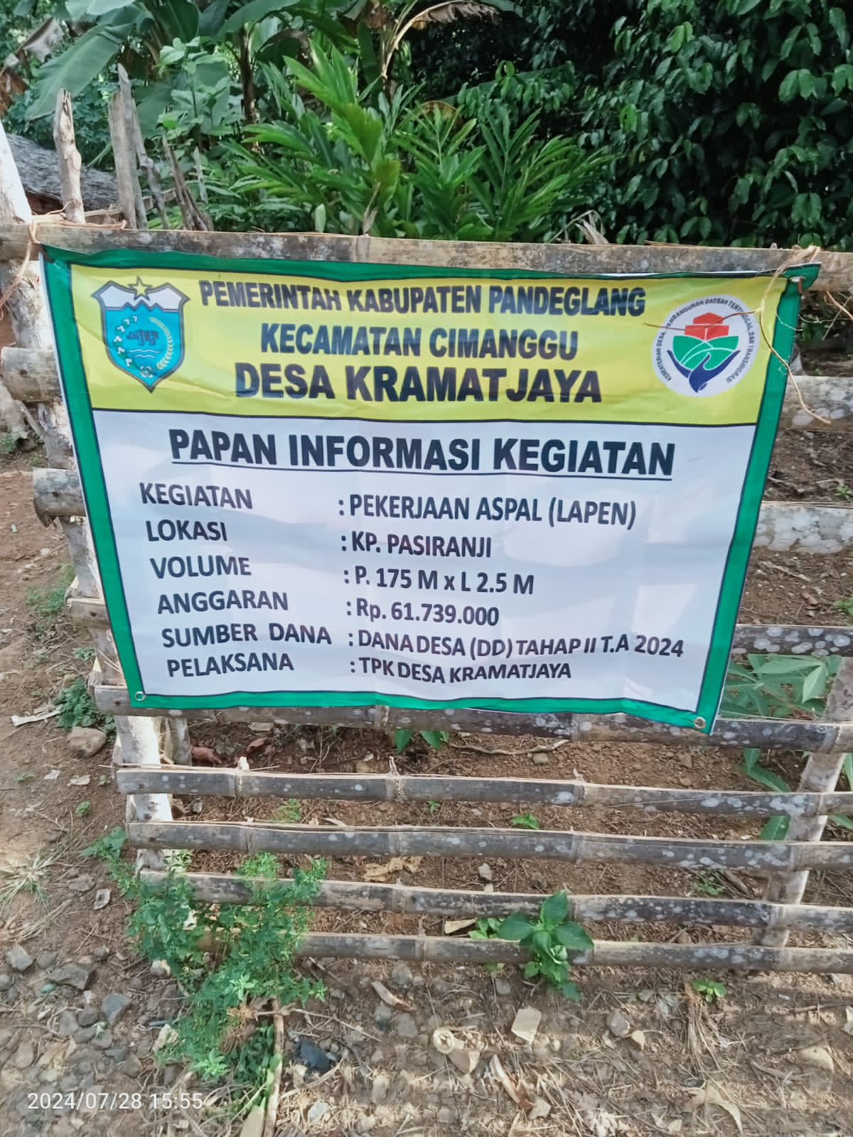 Pemdes Keramat Jaya Realisasikan Dana Desa Tahap 2 Tahun 2024 Lapen