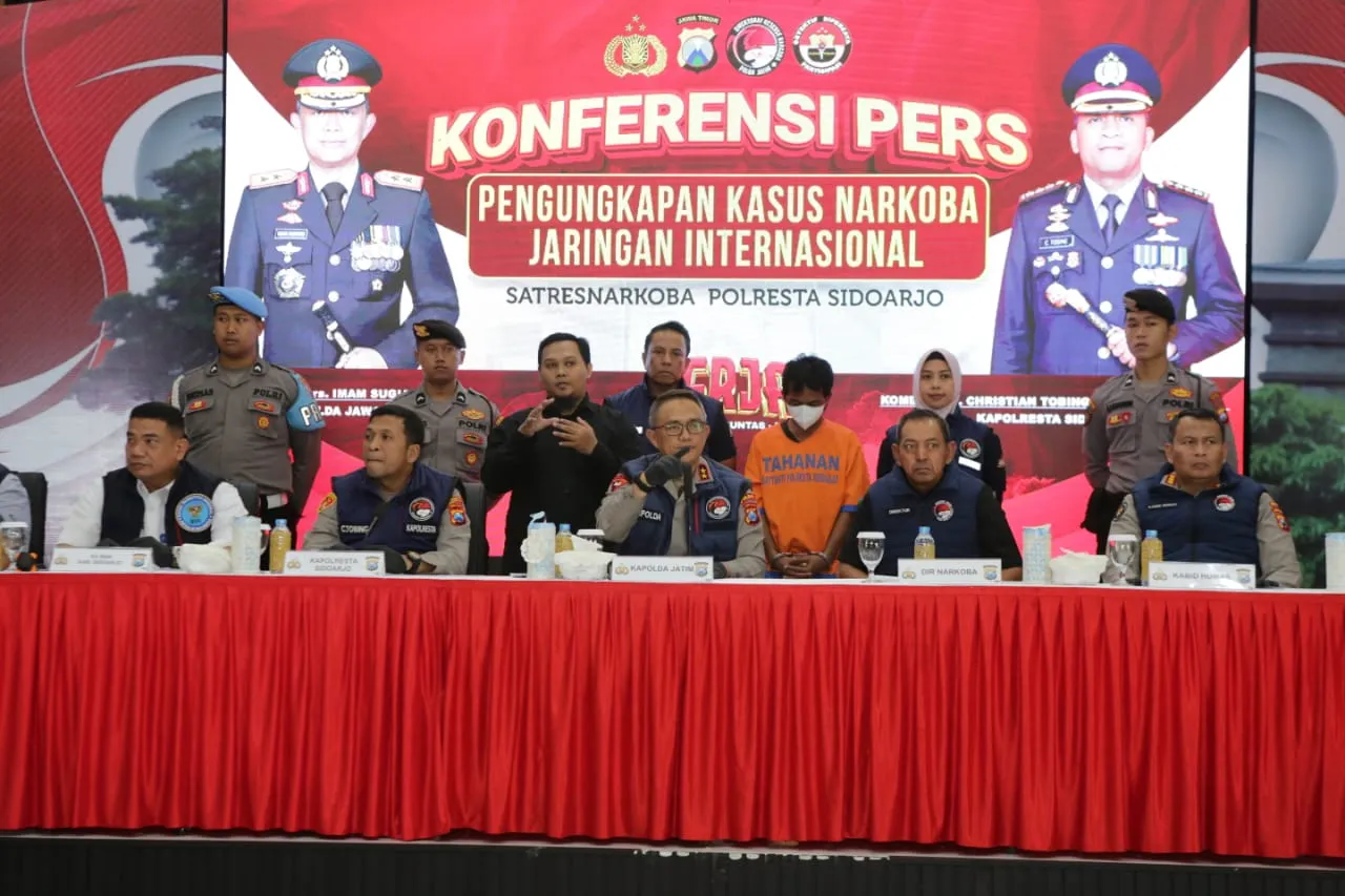 Polresta Sidoarjo Berhasil Tangkap Pengedar Narkoba Jaringan Internasional, 30Kg Sabu Diamankan