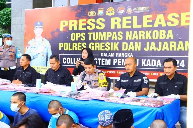 Operasi Tumpas Narkoba Semeru 2024, Polres Gresik Berhasil Amankan 39 Tersangka Pengedar Sabu dan Okerbaya
