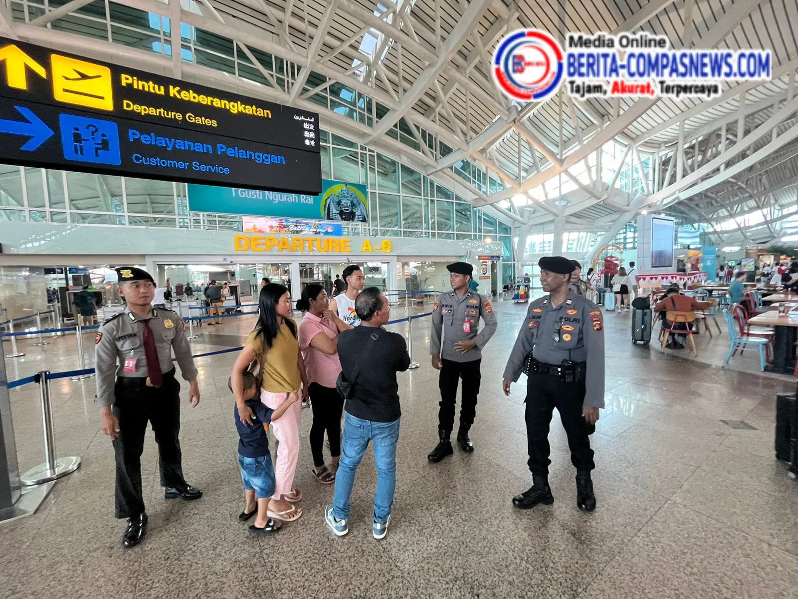 Polres Bandara Ngurah Rai Gelar Patroli Seputaran Terminal International Ciptakan Situasi Kondusif