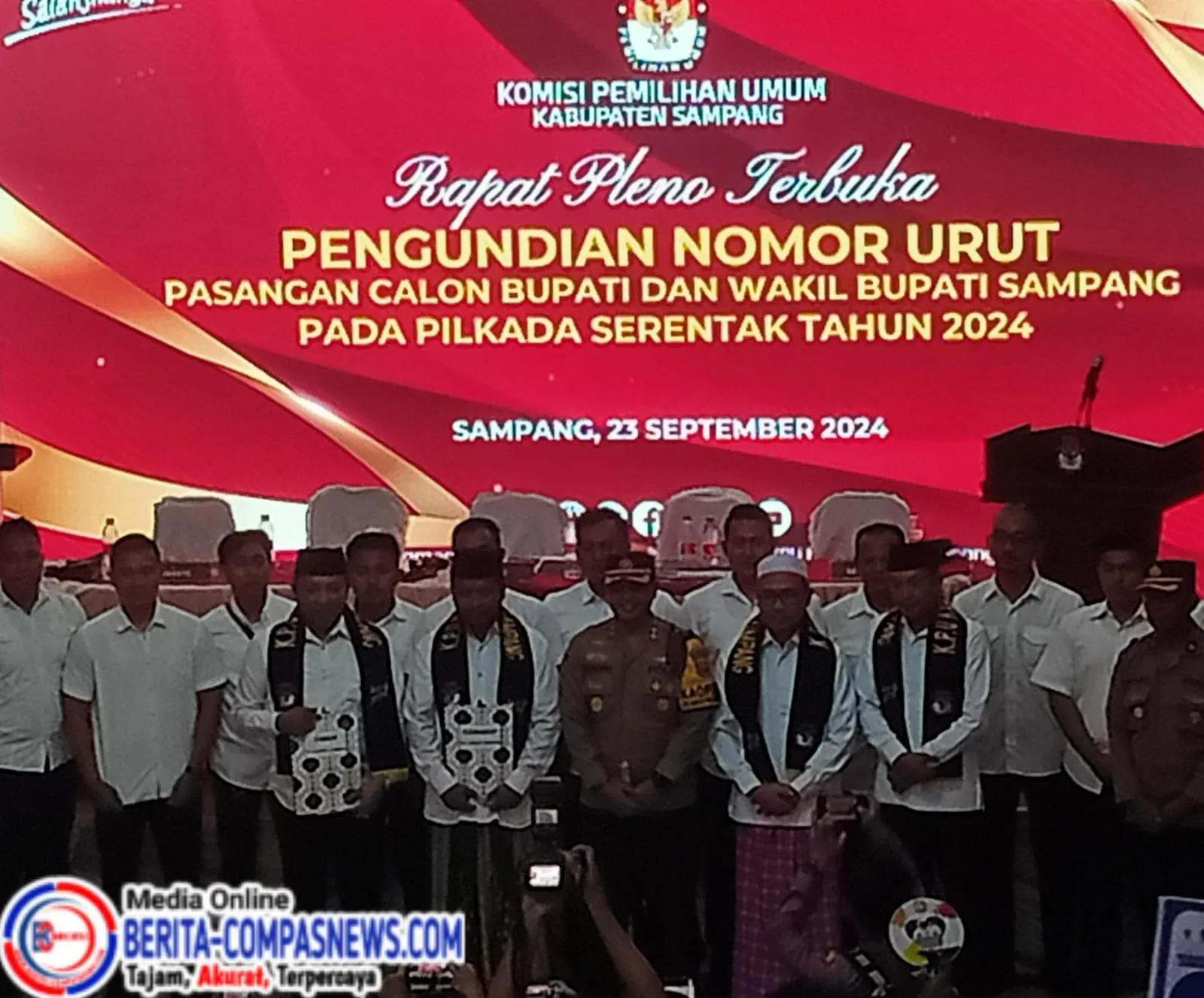 KPU Sampang Gelar Penetapan Pengambilan Nomor Urut Bacabup dan Wacabup Kabupaten Sampang 2024