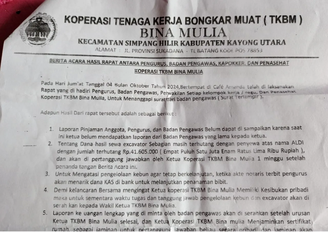 Badan Pengawas Minta Laporan Keuangan, Ketua TKBM Amru Chanwari Menyerahkan Setelah Urusan Nya Selesai