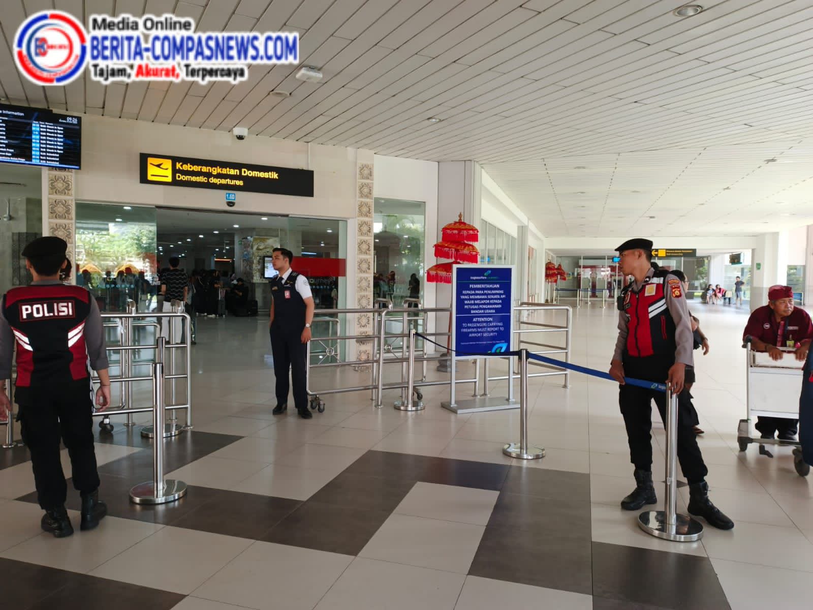 Polres Bandara Ngurah Rai Gelar Giat Rutin Yang Ditingkatkan di Terminal Domestik