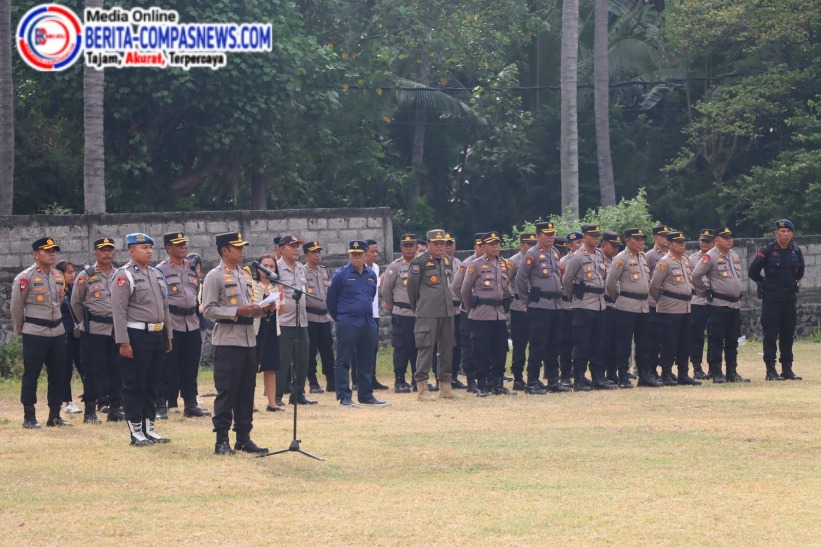 Kapolres Karangasem Pimpin Apel Kesiapan Pengamanan Aci/Usaba Kadulu Gede Gumang