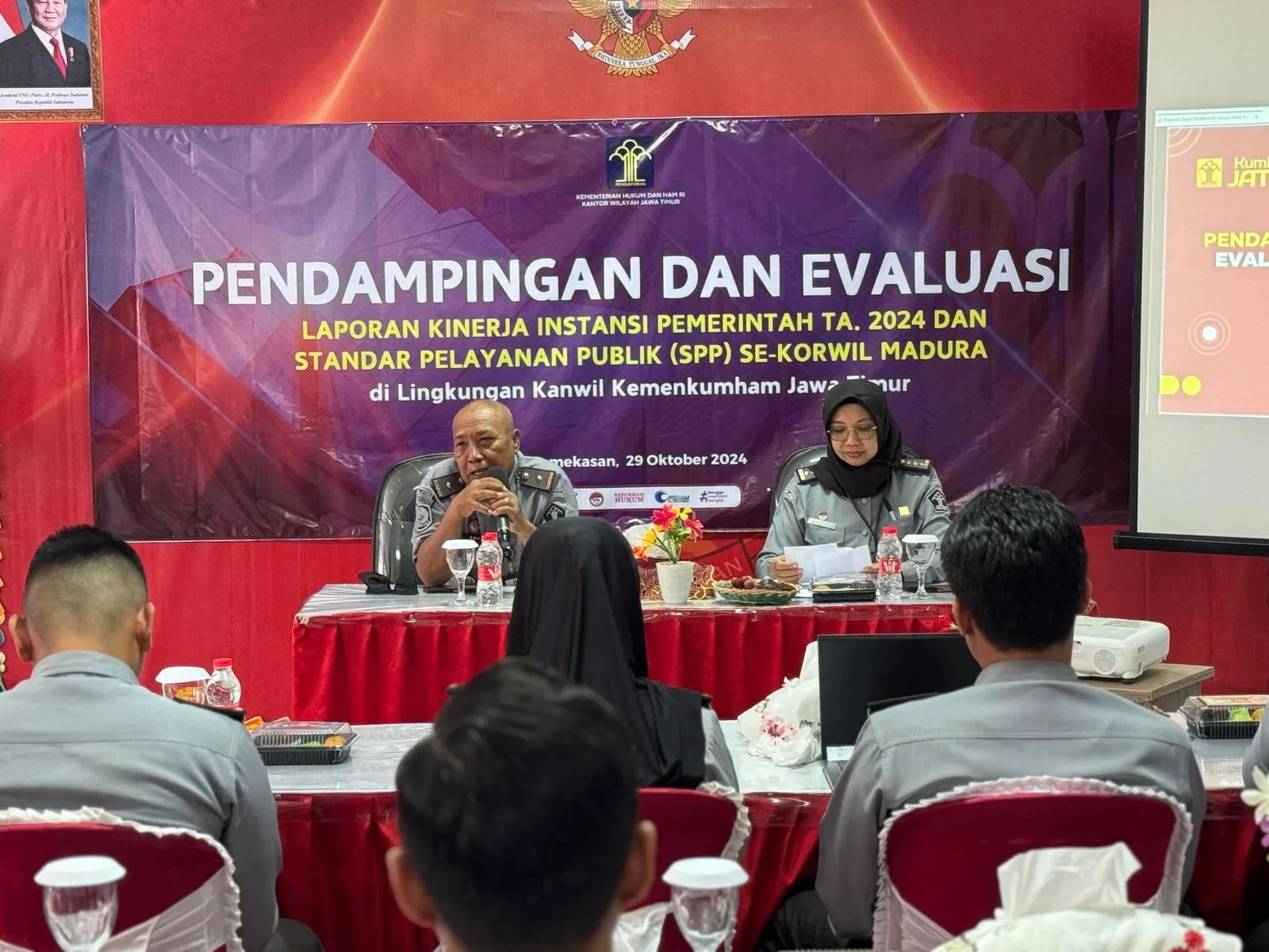 Lapas Narkotika Kelas IIA Pamekasan Kanwil Kementerian Imigrasi dan Pemasyarakatan Jatim Mengikuti Pendampingan Penyusunan LKjIP dan Evaluasi Standar Pelayanan