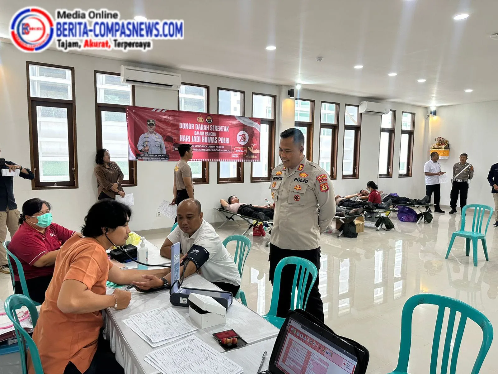 Peringatan Hari Jadi Humas Ke-73, Humas Polres Bandara Melaksanakan Donor Darah