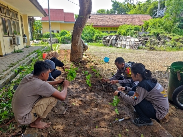Wujudkan Program Astacita, Polres Bangkalan Gandeng Saka Bhayangkara Garap “Kebun Mini” Memandirikan Ketahanan Pekarangan