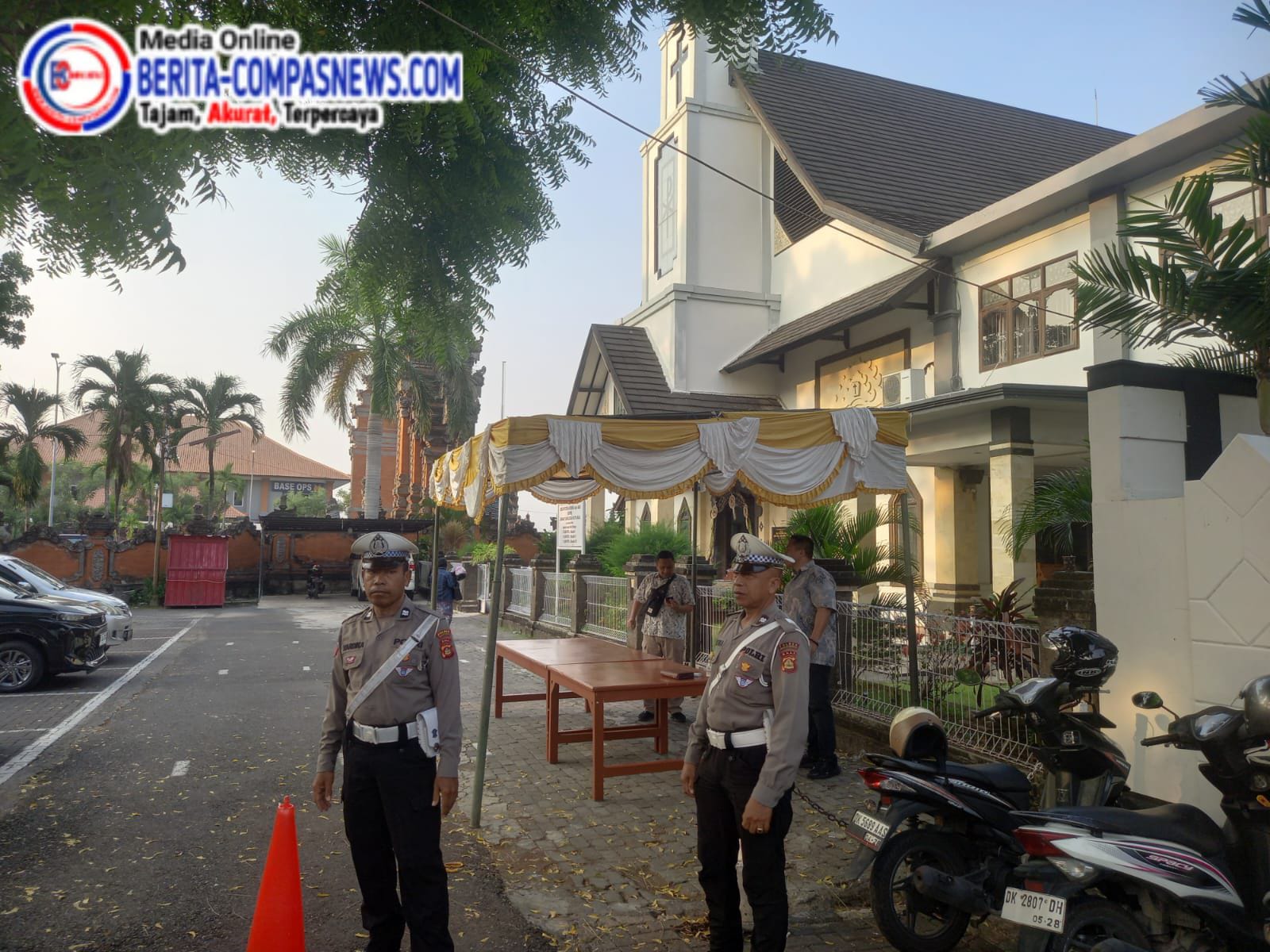 Polres Bandara Ngurah Rai Lakukan Pengamanan Giat Ibadah Minggu Gereja Ekklesia
