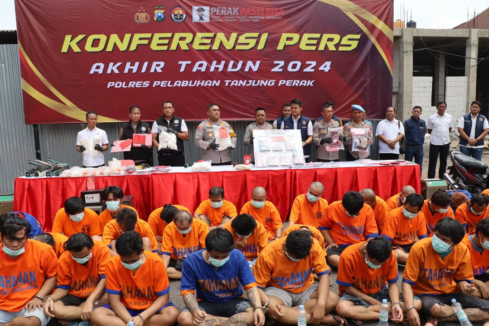 Sepanjang Tahun 2024, Polres Tanjung Perak Ungkap 1.162 Kasus Krimimal